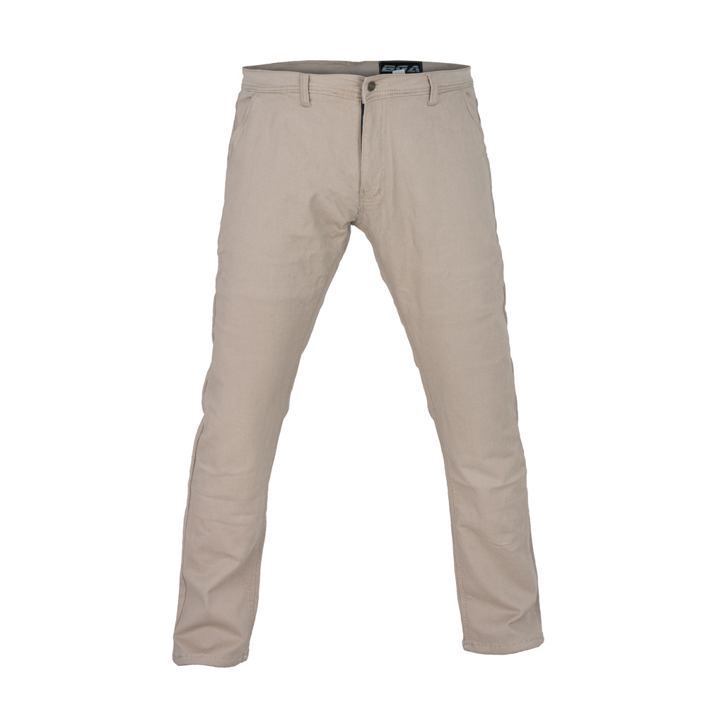 BGA Stork Motorcycle Kevlar Lined Chinos Pants Tan Stretch