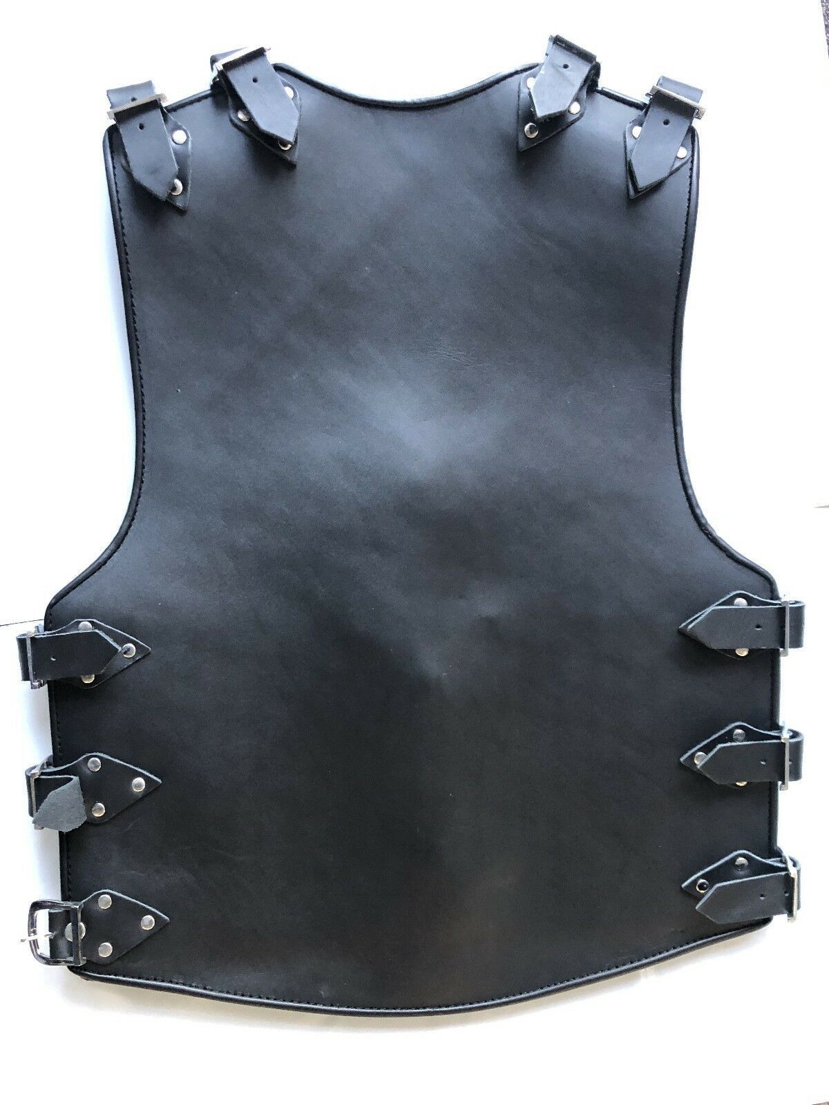 BGA Panther 3mm HD Plain Leather Motorcycle Buckle Vest Clearance