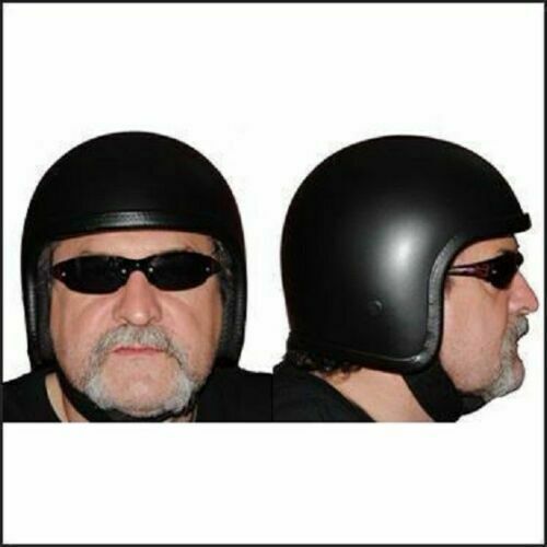 Excelsior Flat Black Eagle Novelty Motorcycle Half Helmet - Harley Skull Cap Style (S-2XL)