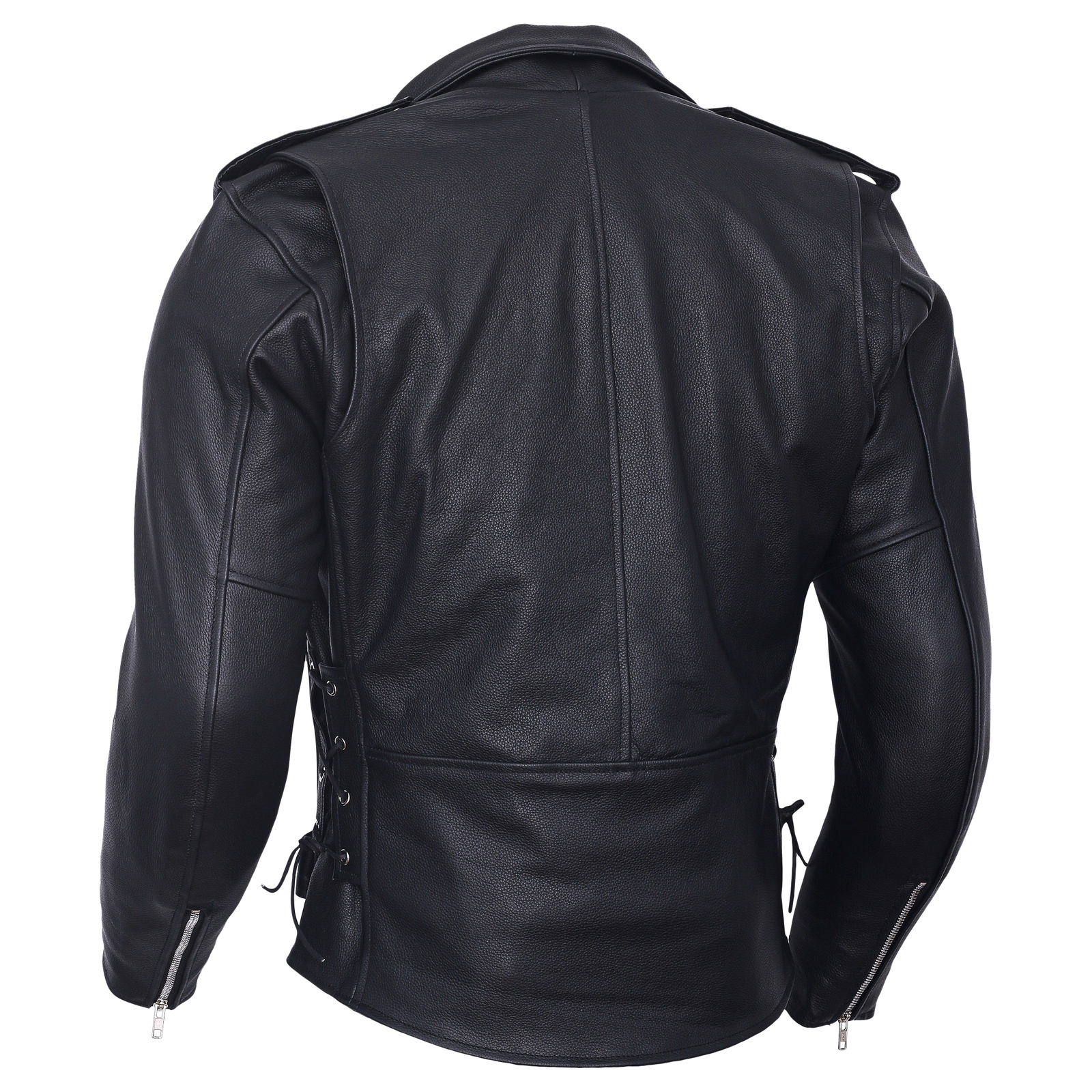 BGA Brando Classic Leather Motorcycle Jacket Black