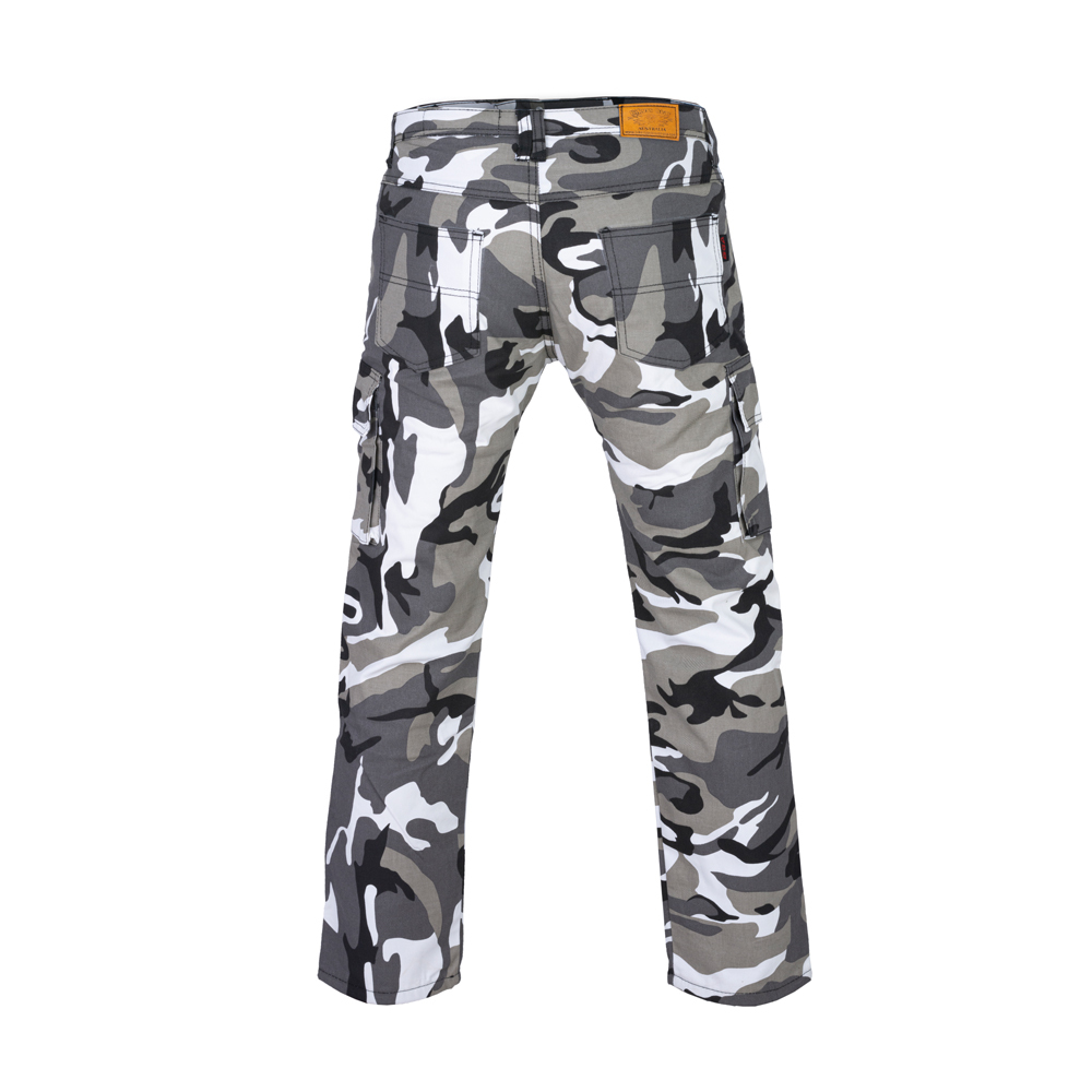 BGA Robin Men Motorcycle Cargo Pants Camo Grey/Black