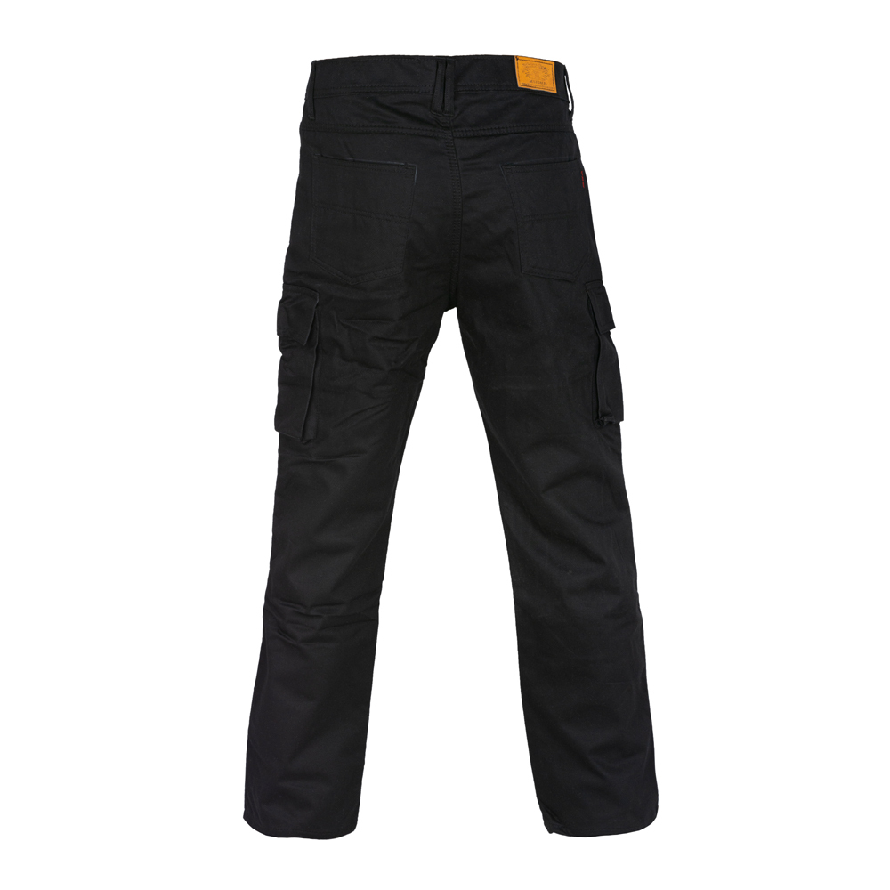 BGA Robin Men Motorcycle Cargo Jeans Black