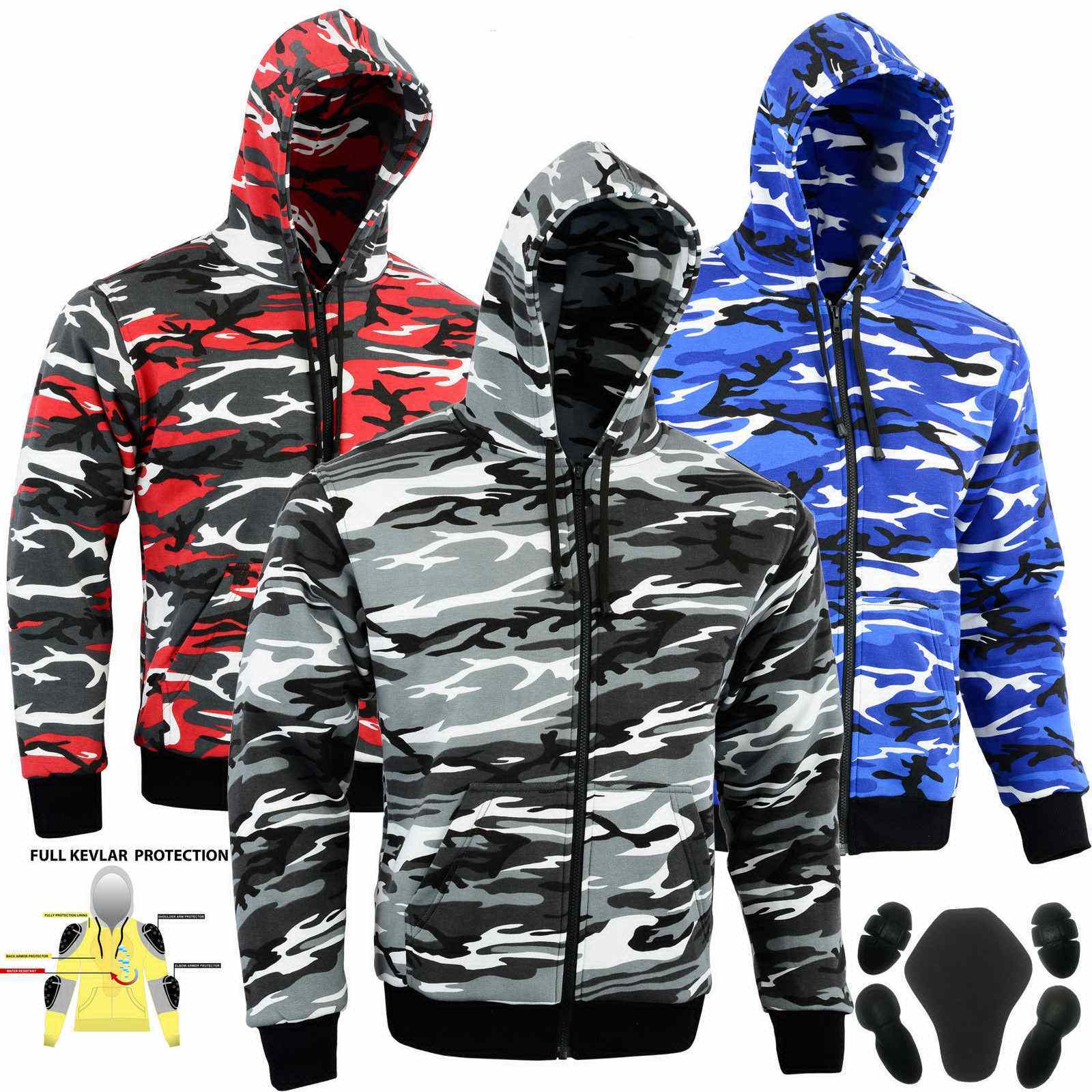 BGA Alpha Protective Motorcycle Hoodie Blue Camo