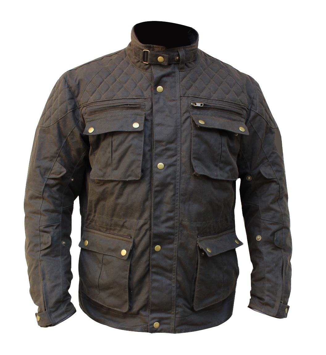 BGA Waxed Cotton Belstaff Style Motorcycle Jacket Olive