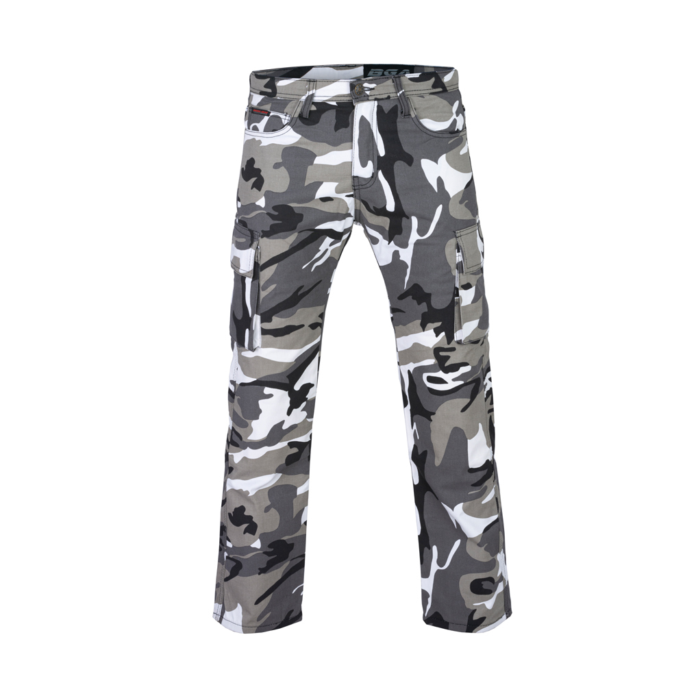 BGA Robin Men Motorcycle Cargo Pants Camo Grey/Black