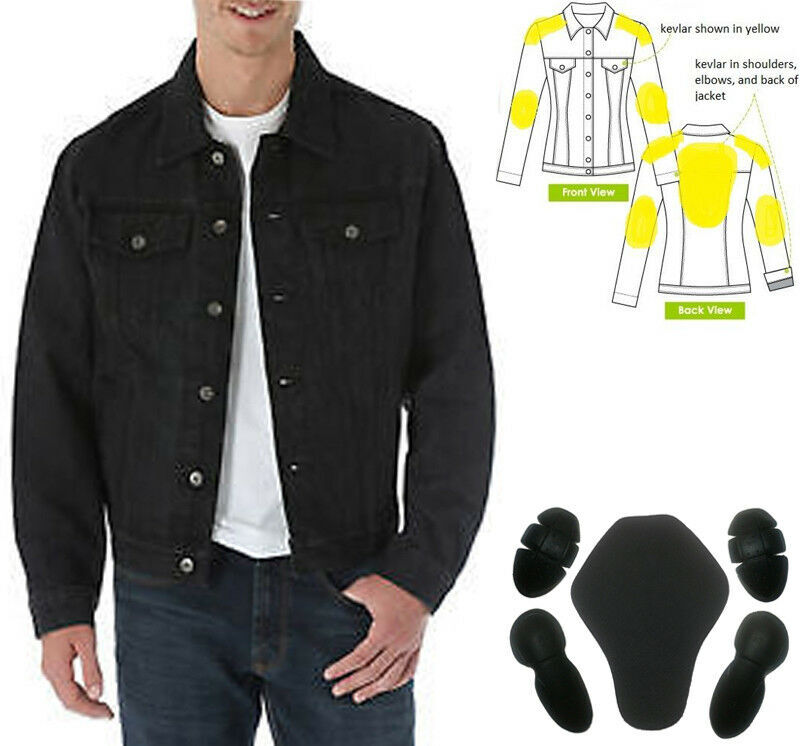Cafe Racer Motorcycle Kevlar® Lined Denim Jacket Comp Material with CE