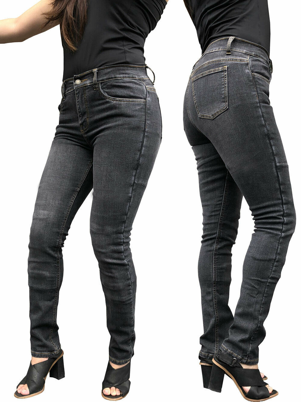 BGA Storm Women s Motorcycle Jeans Grey