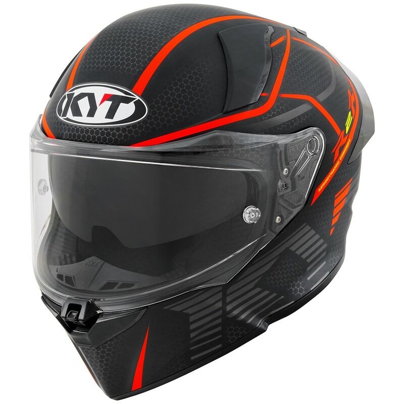 KYT R2R Concept Motorcycle Helmet Matt Black Red