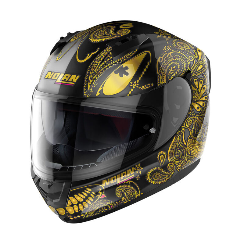 NOLAN N60-6 RITUAL FLAT BLACK XLサイズ Nolan N60-6 Full Face Ritual Motorcycle Helmet Black Gold