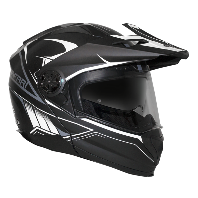 RXT Safari Adventure Modular Helmet Internal Visor Black/White