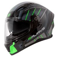 Rjays Apex III Ignite Motorcycle Helmet Black/Grey/Green