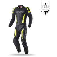 Bela Rocket Mix Kangaroo Man 2PC Leather Suit Black/Yellow Fluorescent