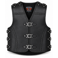 BGA Albany HD 3mm Motorcycle Club Vest Black