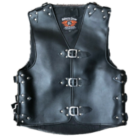 BGA Panther 3mm HD Plain Leather Motorcycle Vest