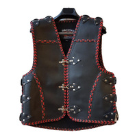 3MM HEAVY DUTY RED BRAIDED LEATHER CLUB VEST