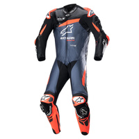 Alpinestars GP Plus V4 1PC Leather Suit Black Fluro Red Dark Blue