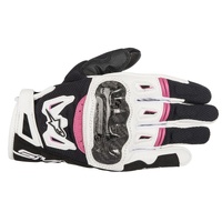 Alpinestars Womens SMX 2 Air Carbon V2 Sports Gloves Black White Fuchia