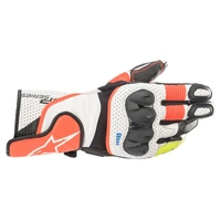 Alpinestars SP2 V3 Leather Motorcycle Glove White Black Yellow Red