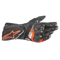 Alpinestars SP8 V3 Leather Motorcycle Gloves Black Red Fluro