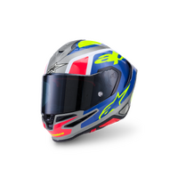 Alpinestars SR7 Sport Motorcycle Helmet Silver Blk Pink Fluro Yellow