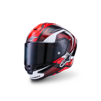 Alpinestars SR7 Sport Motorcycle Helmet Black White Red Gloss