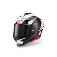 Alpinestars SR7 Acore Sport Motorcycle Helmet Kinetis Blk White Red Gloss