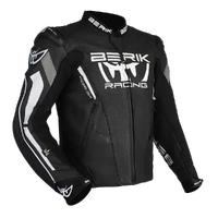 Berik Apex Leather Sports Motorcycle Jacket Black White