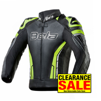 Bela Rocket Mix Kangaroo Motorcycle Jacket Black/Fluro Yellow CLEARANCE