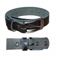 BGA Detachable Buckle Leather Belt Black
