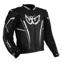Berik Monza Sports Leather Motorcycle Jacket Black White