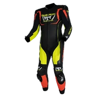 Berik Mugello 1PC Leather Suit Black Hi Viz Red