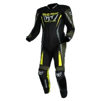 Berik Sicily 1PC Leather Suit Black Army Hi Viz