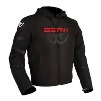 Berik Star Motorcycle Protective Hoodie Black Fluro Red