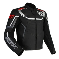 Berik Strada Leather Motorcycle Jacket Black White