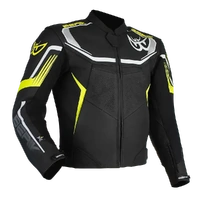 Berik Strada Leather Motorcycle Jacket Black Hi Viz