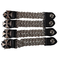BGA Chrome Chain Vest Extenders with Iron Cross