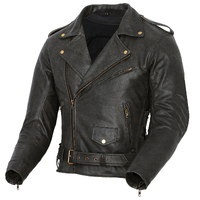 BGA Brando Classic Leather Motorcycle Jacket Brown