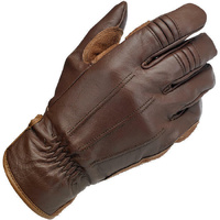 Biltwell Work Leather Gloves Chocolate