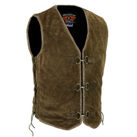 BGA Aero Motorcycle Leather Vest Rustic Brown