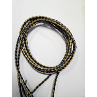 Leather Braided Bolo Cord Set of 2 Black / Gold