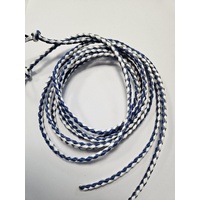Leather Braided Bolo Cord Set of 2 Full Blue / White