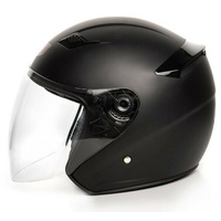 Eldorado E10 Open Face Motorcycle Helmet Black