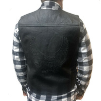 BGA Eagle Leather Motorcycle Vest Black