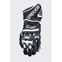 Five RFX3 Goat Leather Motorcycle Gloves Black/White
