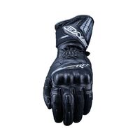 Five RFX Race Leather Motorcycle Gloves Black