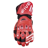 Five RFX Pro Evo Racing Motorcycle Leather Gloves Fluro Red