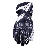 Five RFX-1 Evo Racing Motorcycle Leather Gloves Black White