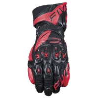 Five RFX-1 Evo Racing Motorcycle Leather Gloves Black Red
