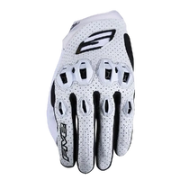Five Stunt Evo 2 Motorcycle Leather Gloves White