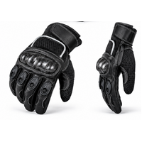 BGA Mig Mesh Motorcycle Leather Gloves Black